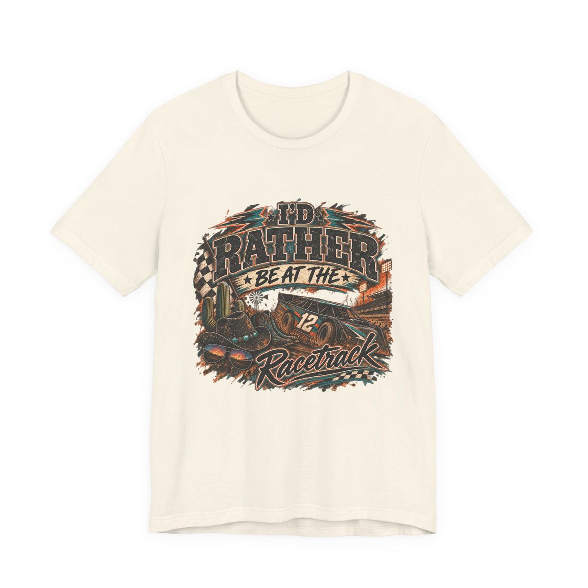 Rather be @ the track  Short Sleeve Tee