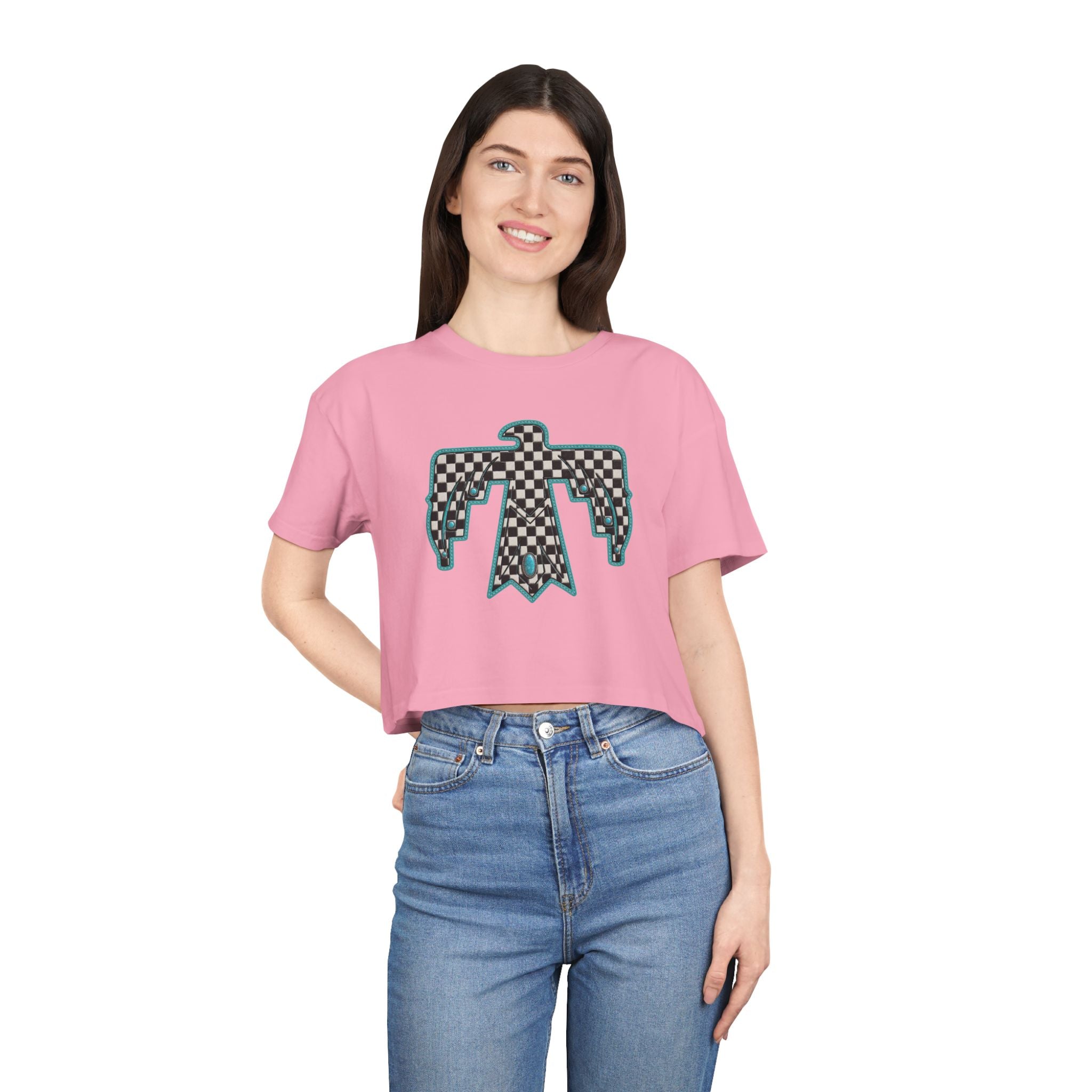 T-Bird checkered cropped T