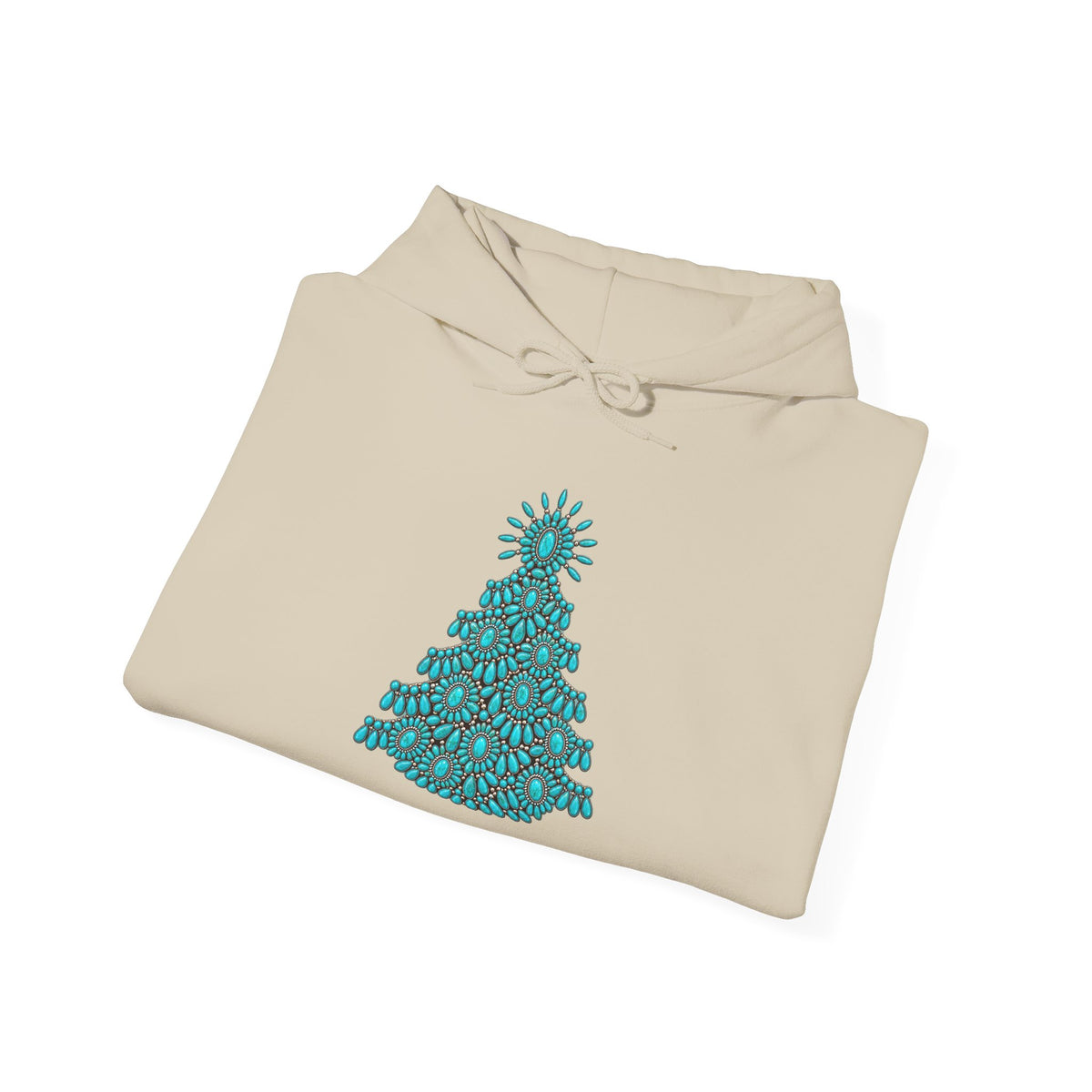 Turquoise Conch Christmas Tree Heavy Blend™ Hooded Sweatshirt