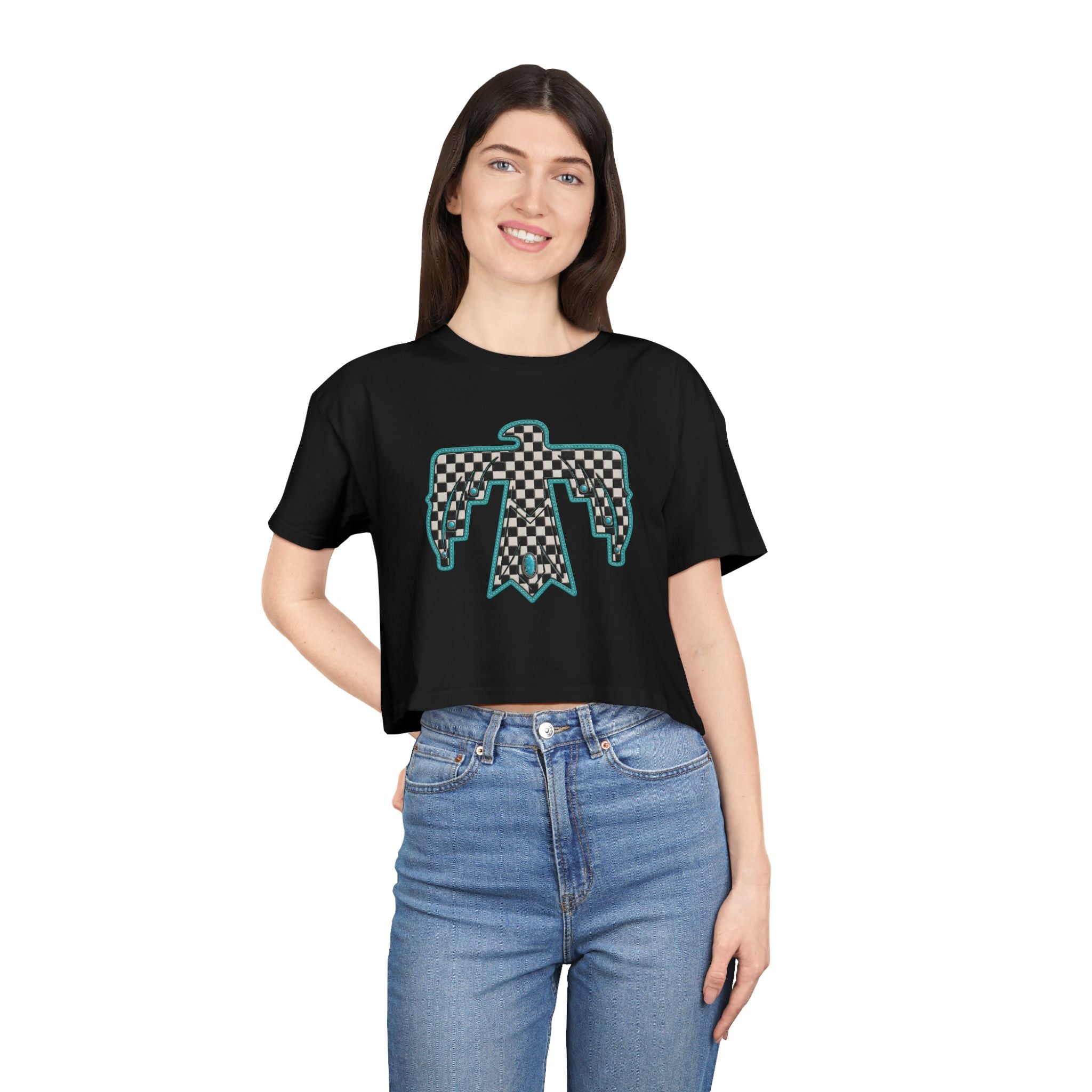 T-Bird checkered cropped T