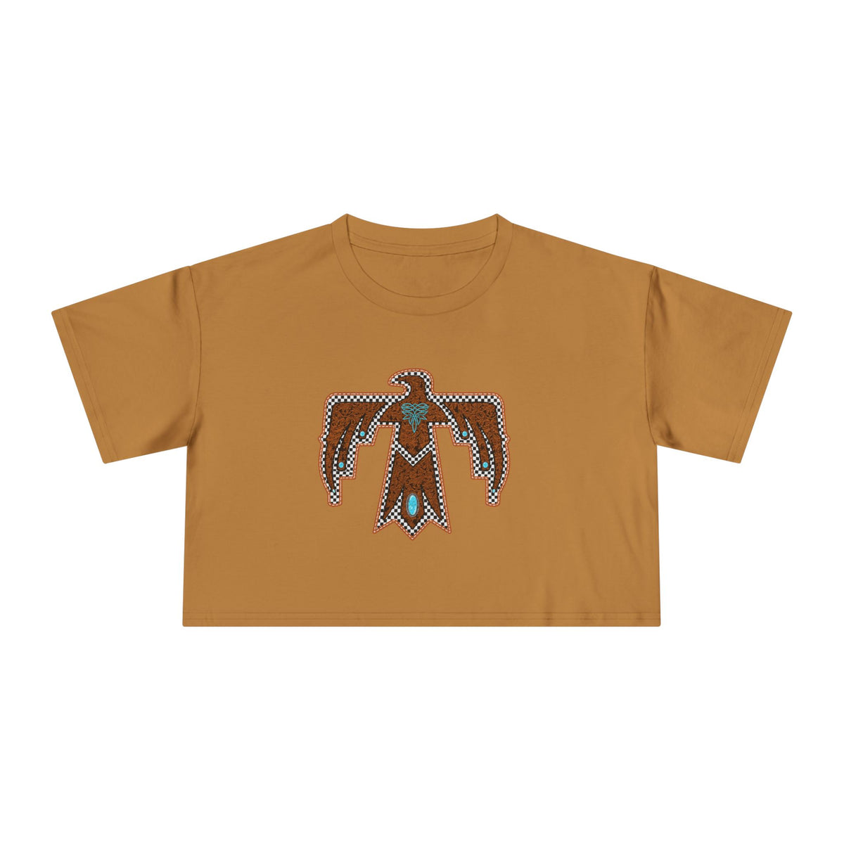 T-Bird Embossed Leather Cropped Tee