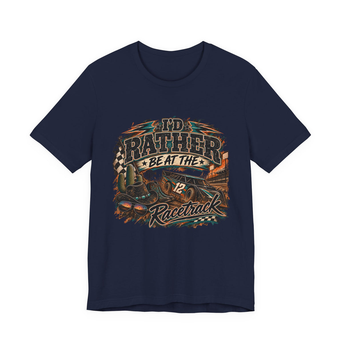 Rather be @ the track  Short Sleeve Tee