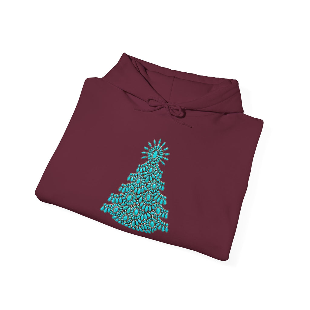 Turquoise Conch Christmas Tree Heavy Blend™ Hooded Sweatshirt