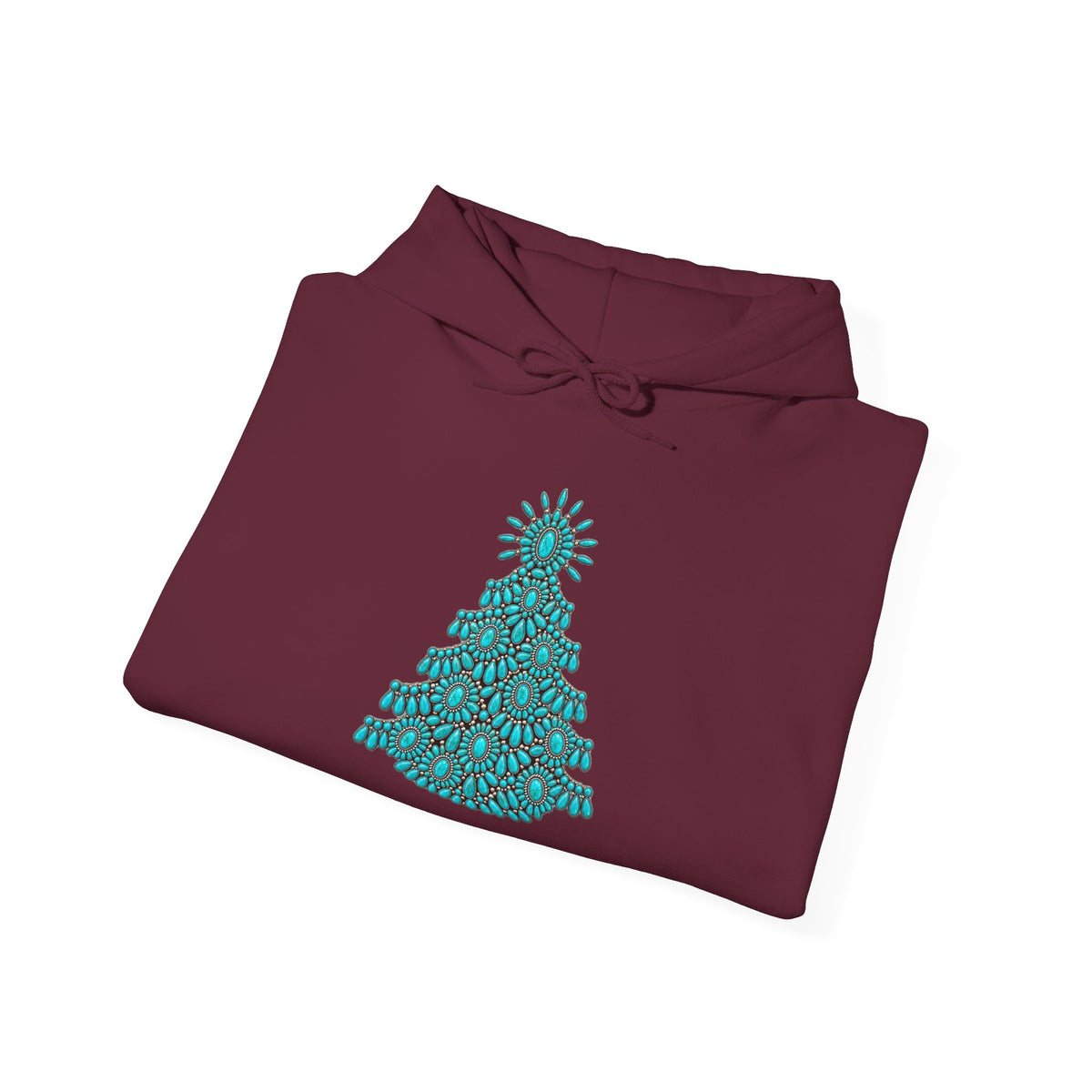 Turquoise Conch Christmas Tree Heavy Blend™ Hooded Sweatshirt