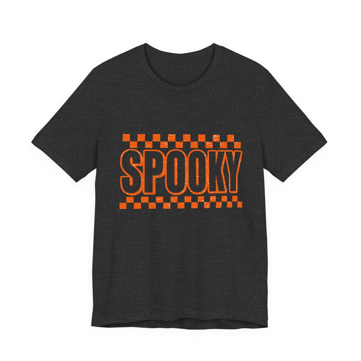 Orange checkered spooky Short Sleeve Tee