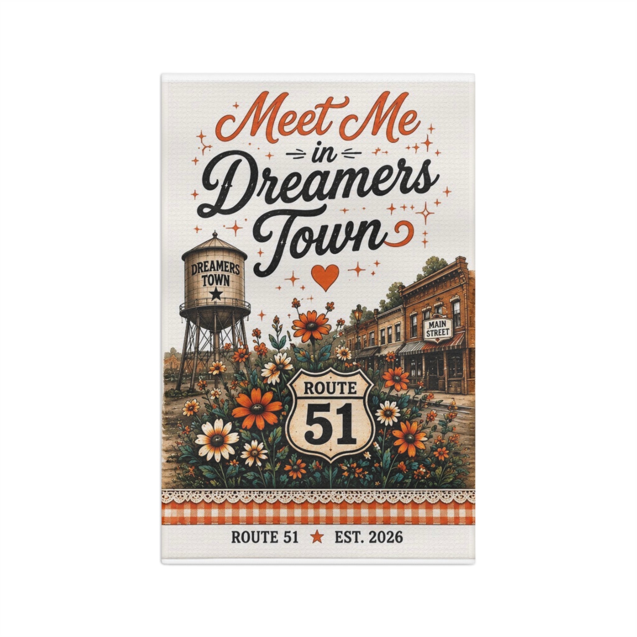 Dreamers Town Tea Towel