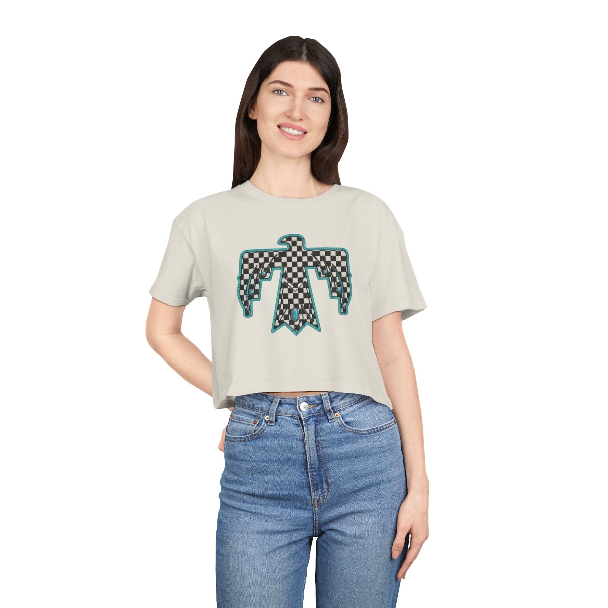 T-Bird checkered cropped T