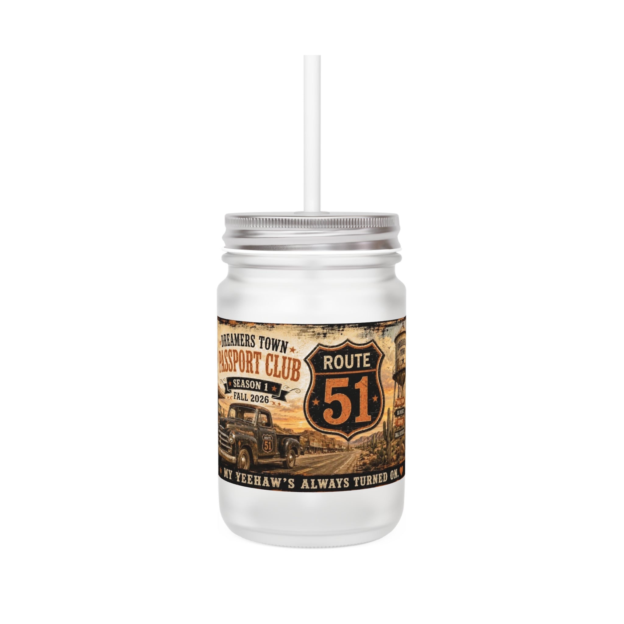 Dreamers Town Mason Jar