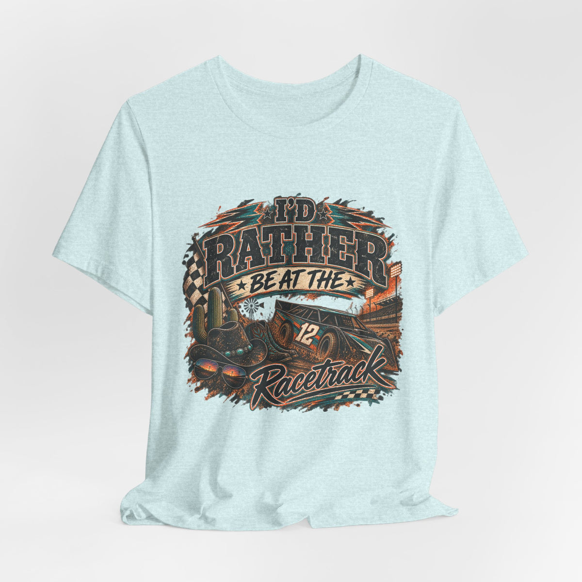 Rather be @ the track  Short Sleeve Tee