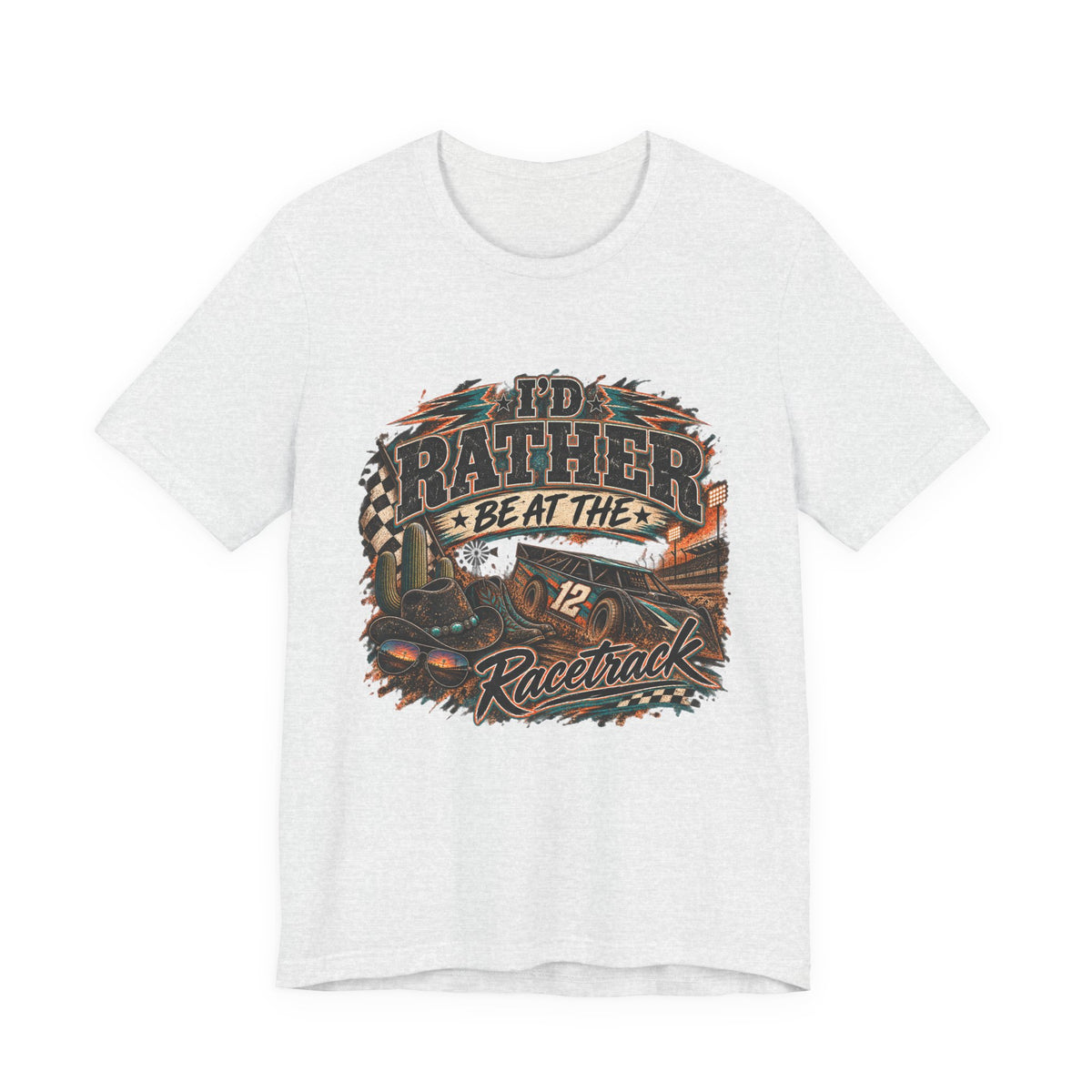 Rather be @ the track  Short Sleeve Tee