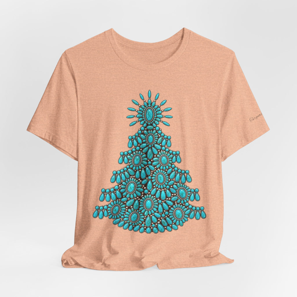 Turquoise Conch Christmas tree Short Sleeve Tee
