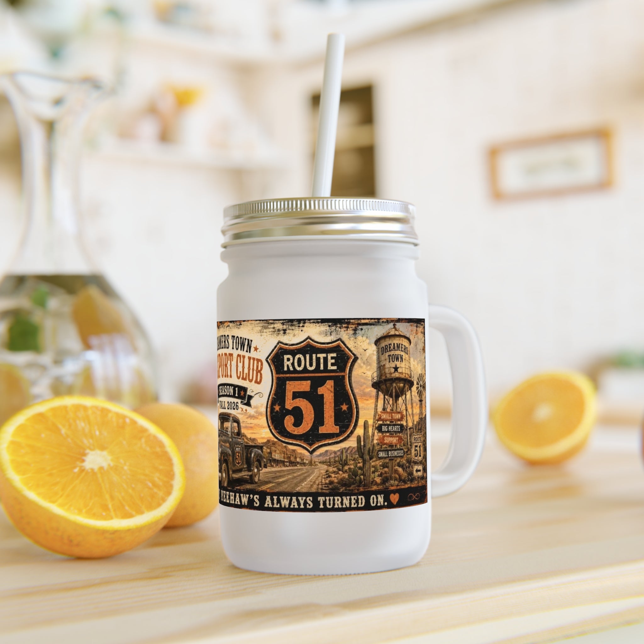 Dreamers Town Mason Jar