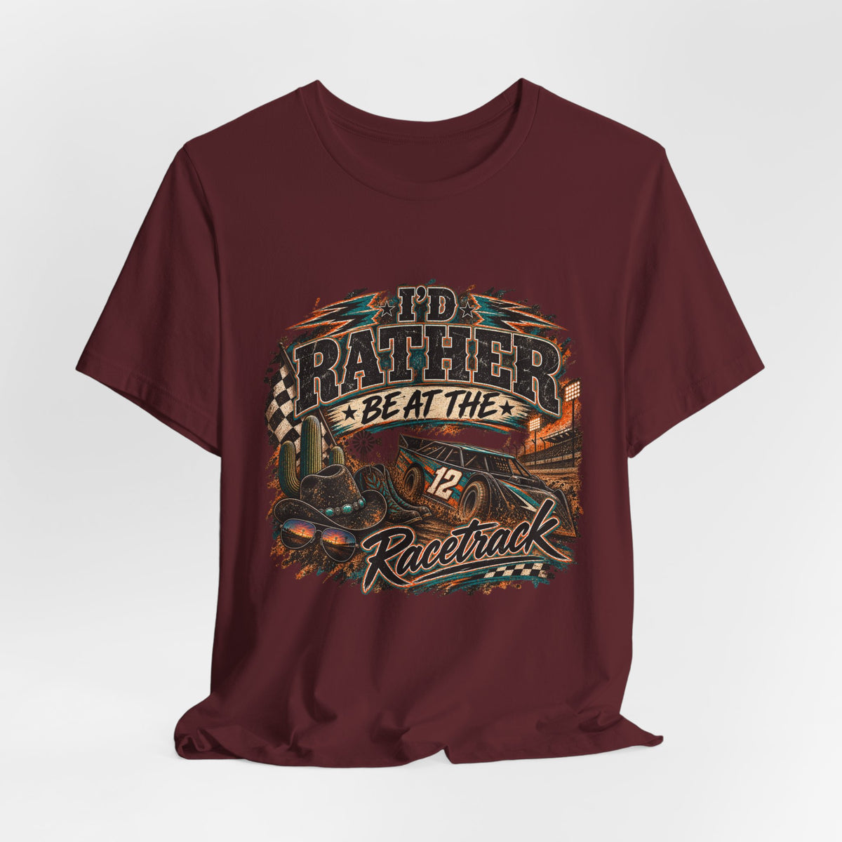 Rather be @ the track  Short Sleeve Tee