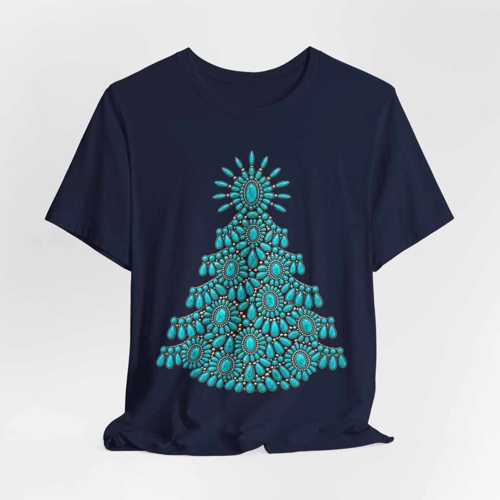 Turquoise Conch Christmas tree Short Sleeve Tee