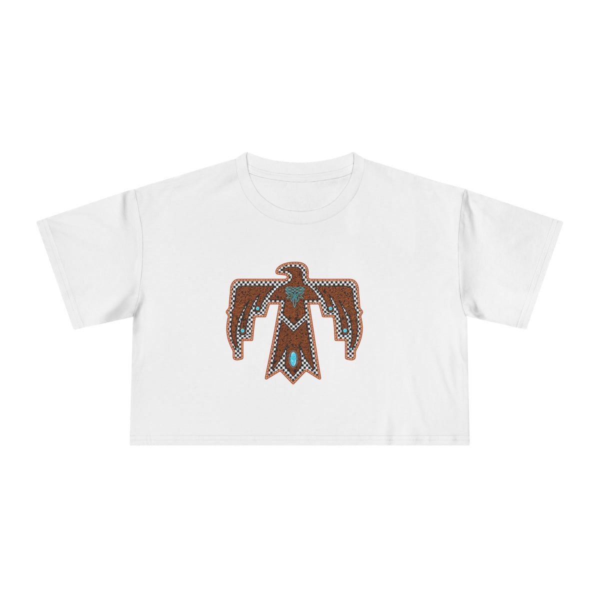 T-Bird Embossed Leather Cropped Tee