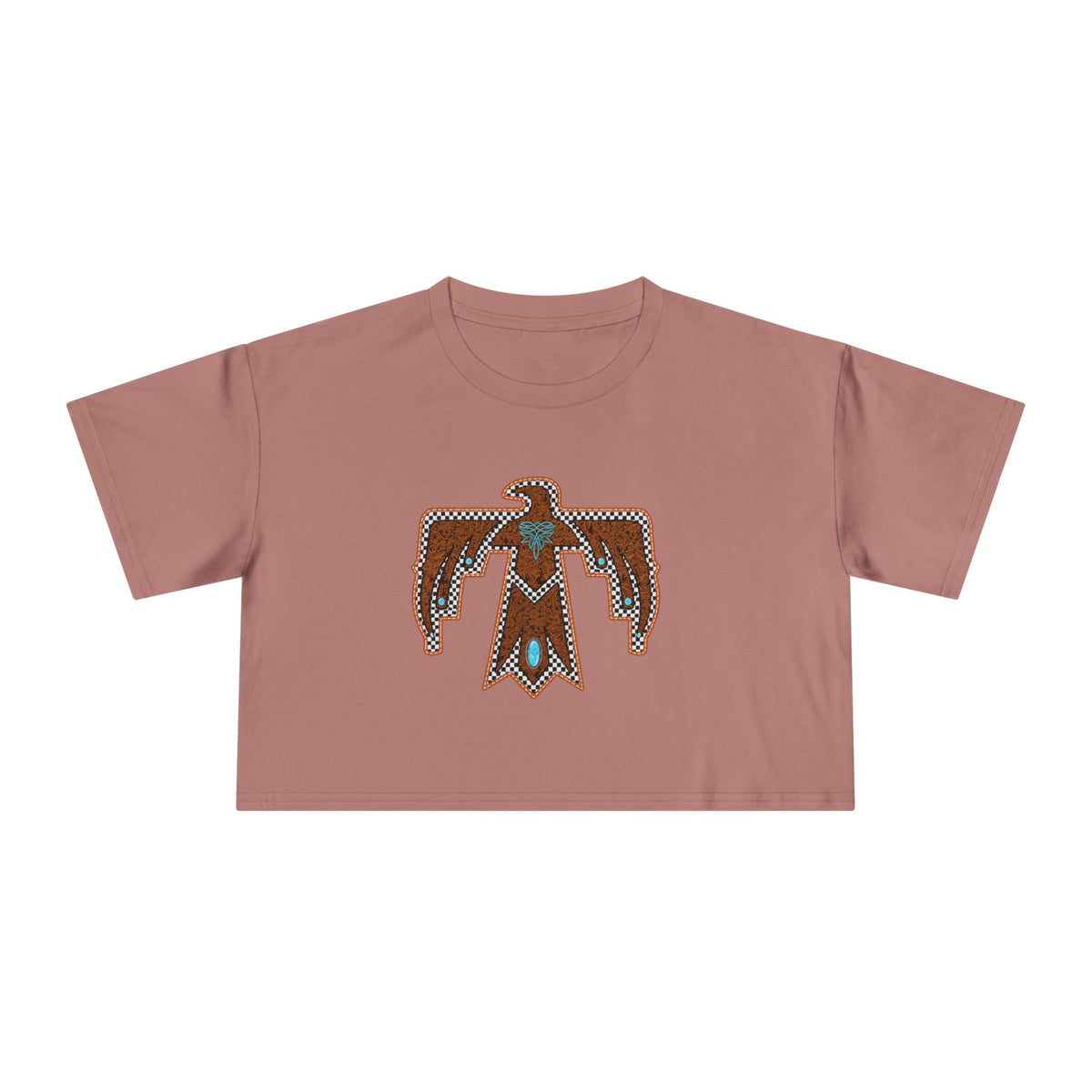 T-Bird Embossed Leather Cropped Tee