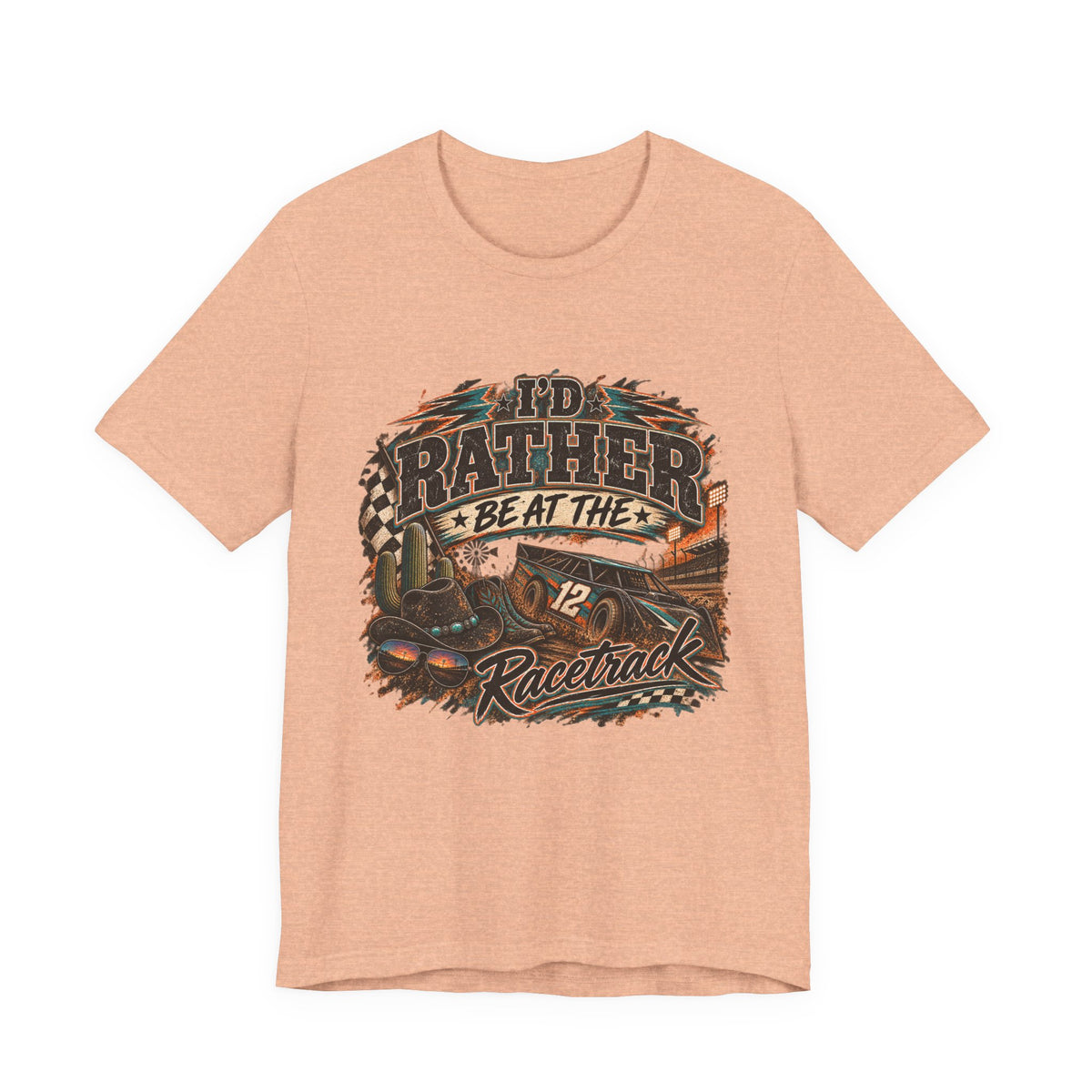 Rather be @ the track  Short Sleeve Tee