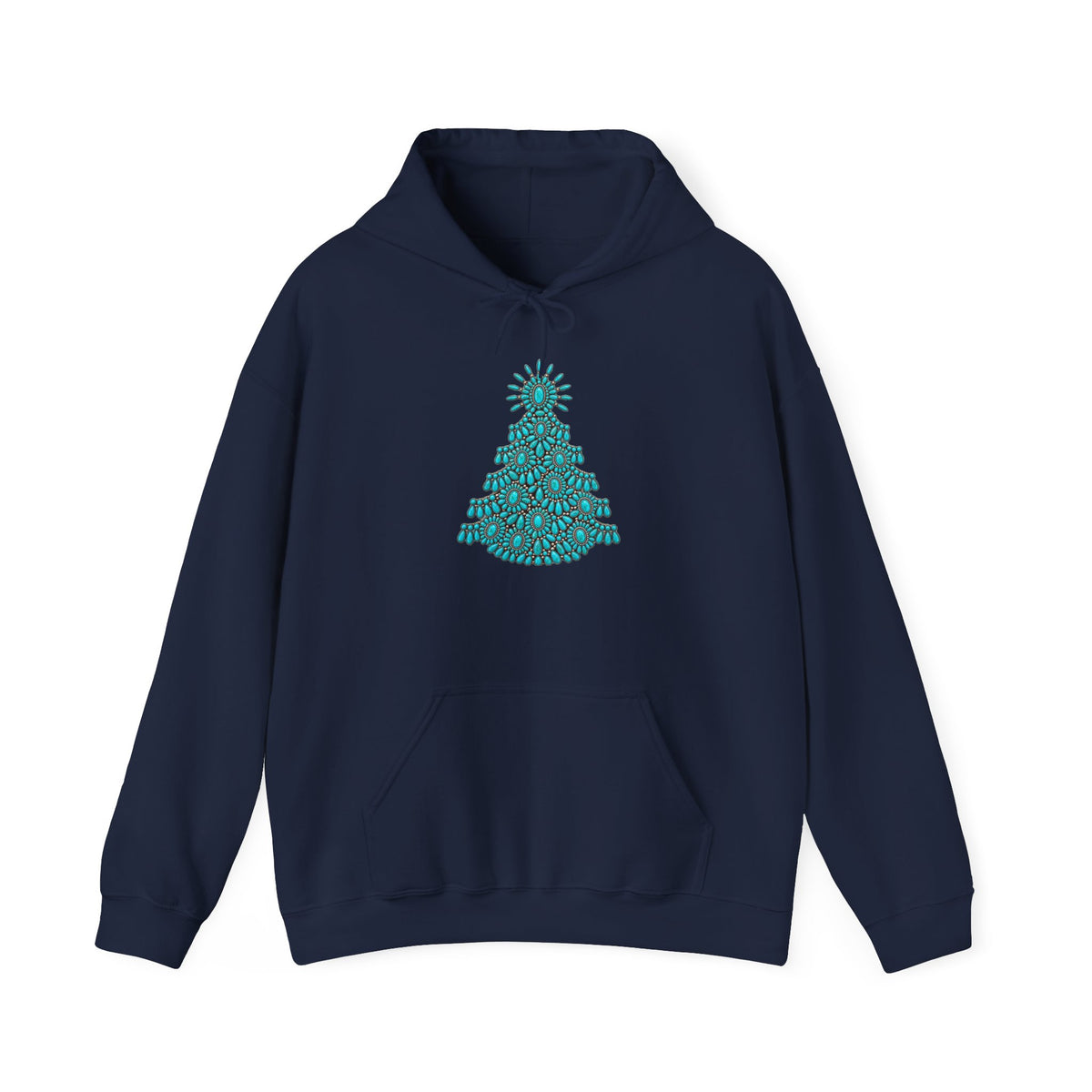 Turquoise Conch Christmas Tree Heavy Blend™ Hooded Sweatshirt