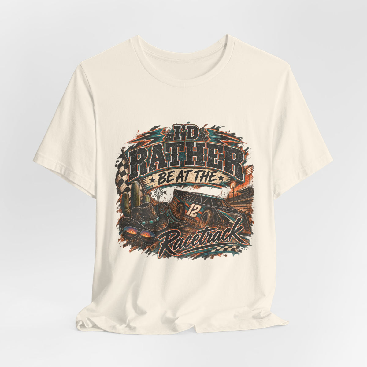 Rather be @ the track  Short Sleeve Tee