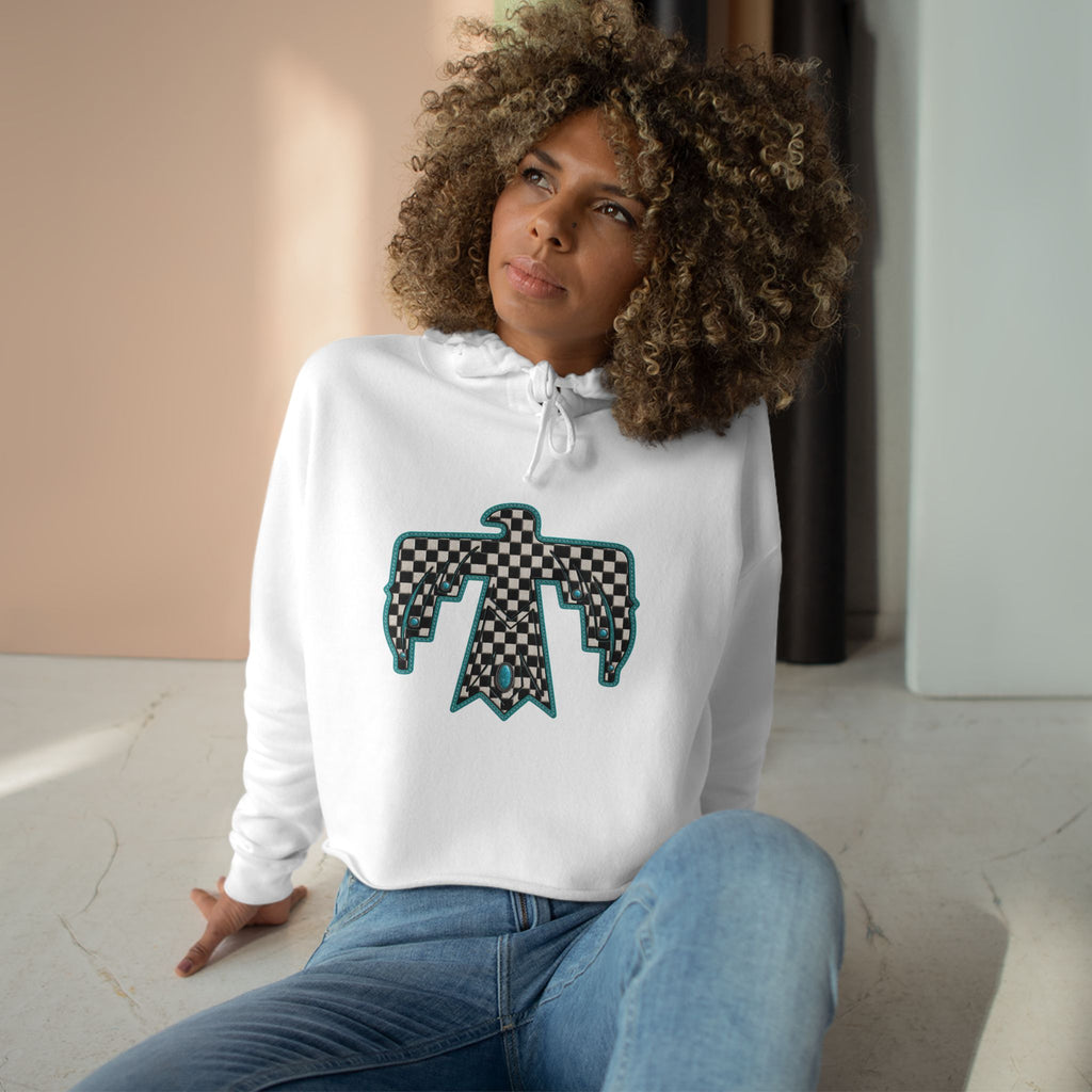 T-Bird checkered cropped hoodie