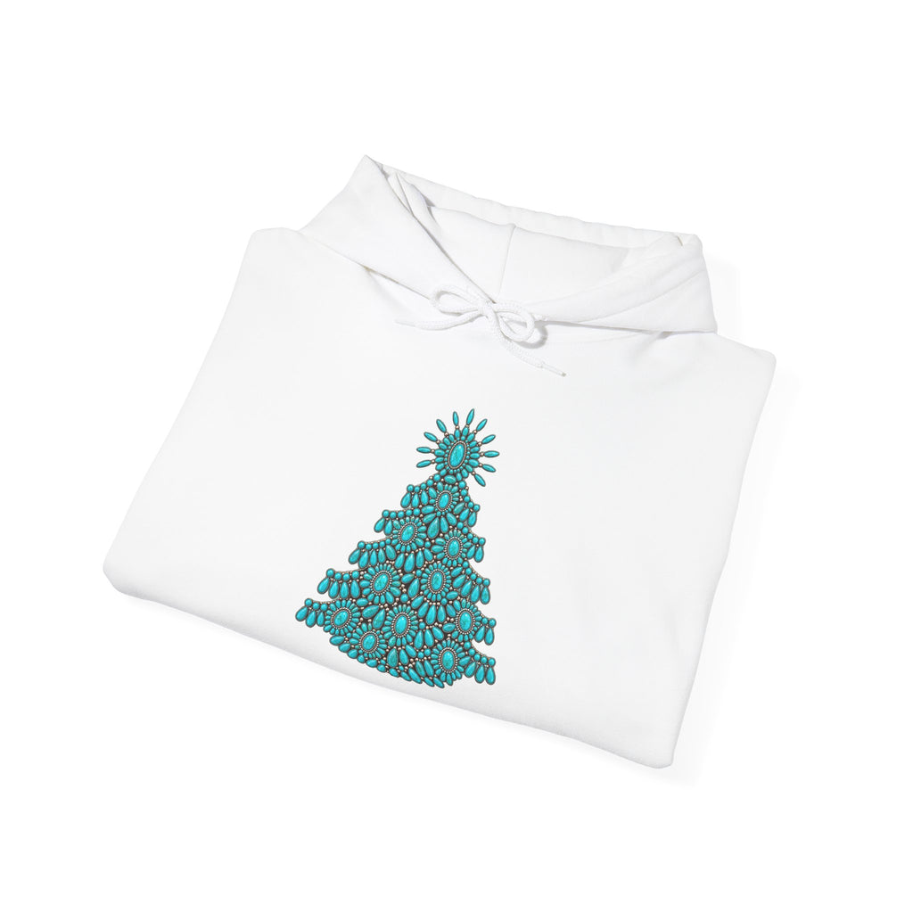 Turquoise Conch Christmas Tree Heavy Blend™ Hooded Sweatshirt