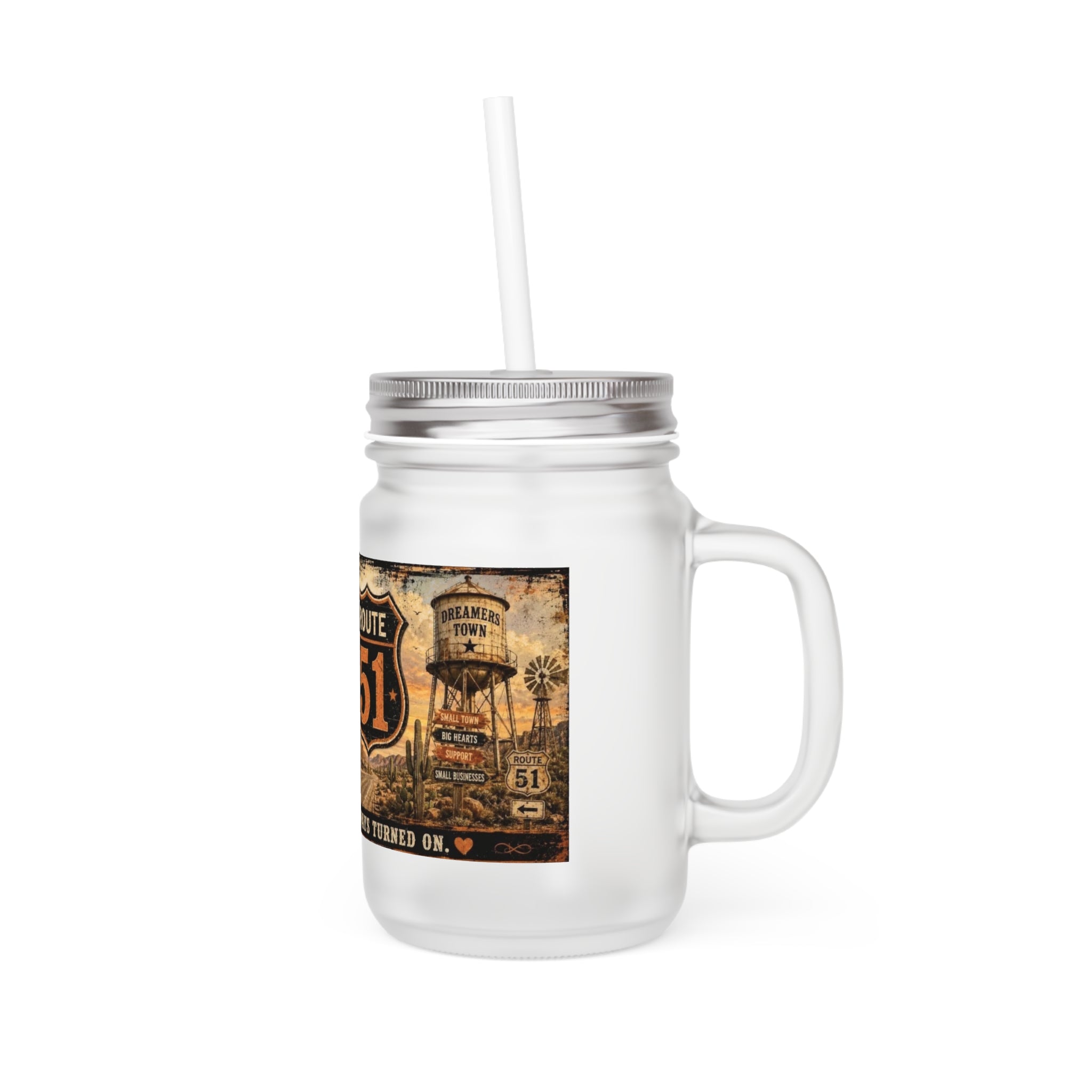Dreamers Town Mason Jar
