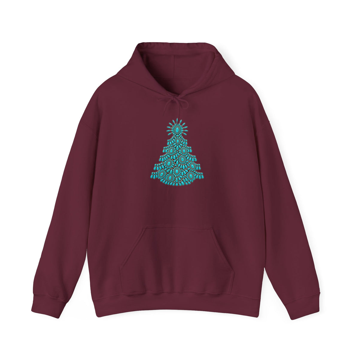 Turquoise Conch Christmas Tree Heavy Blend™ Hooded Sweatshirt