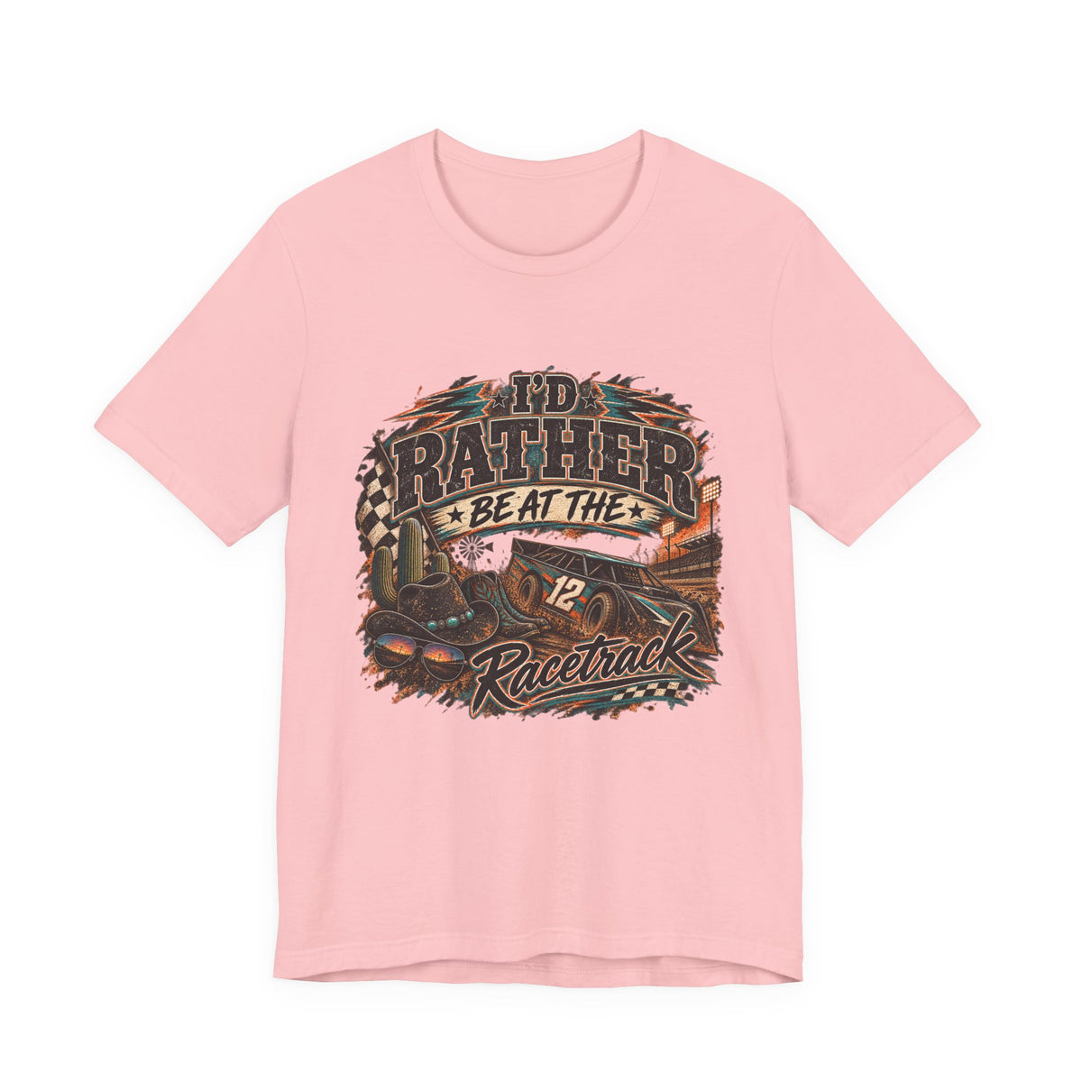 Rather be @ the track  Short Sleeve Tee