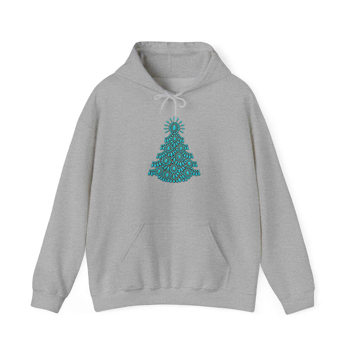 Turquoise Conch Christmas Tree Heavy Blend™ Hooded Sweatshirt