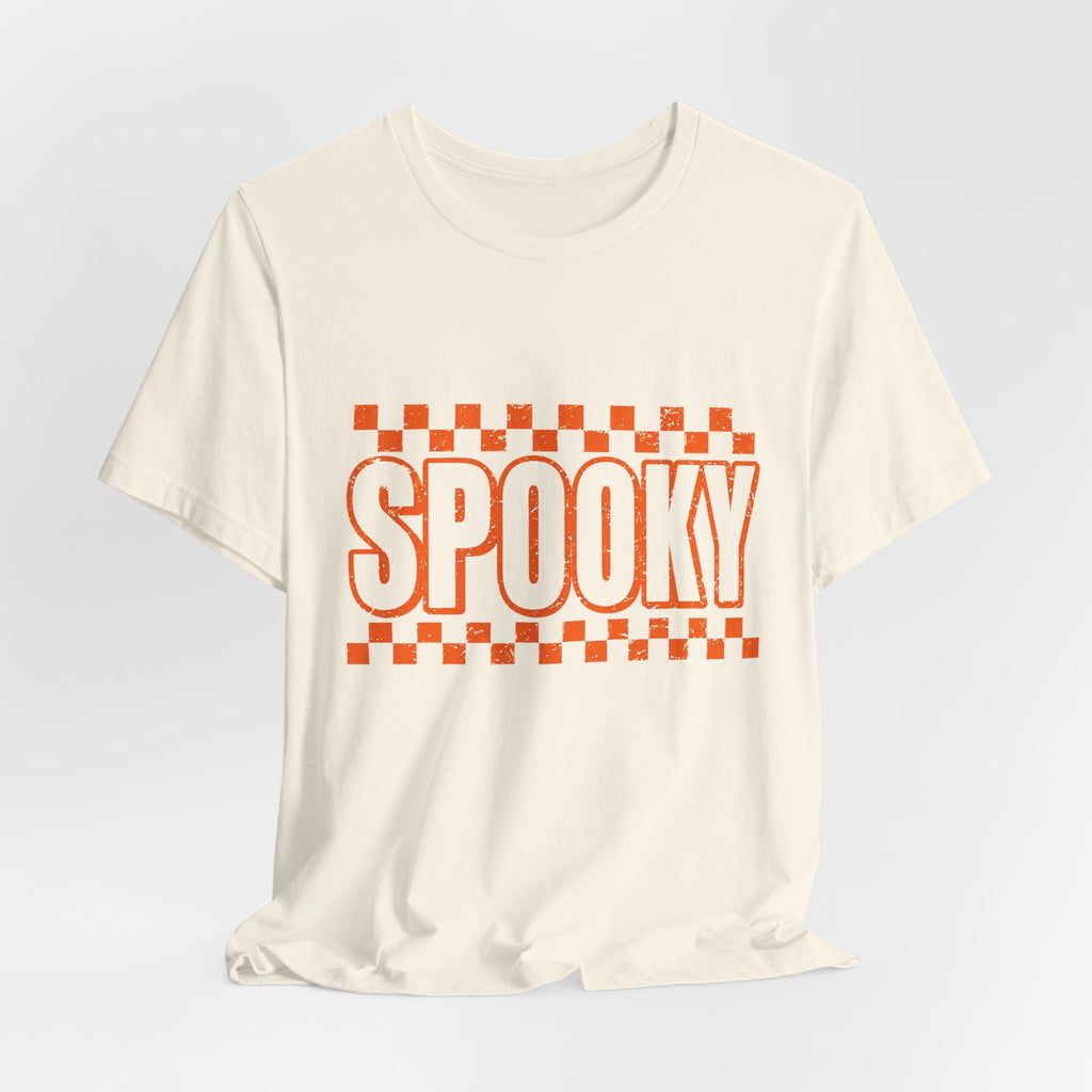 Orange checkered spooky Short Sleeve Tee