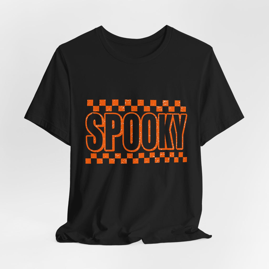 Orange checkered spooky Short Sleeve Tee