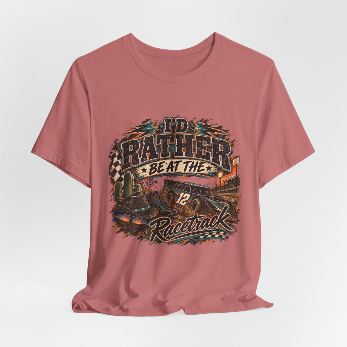 Rather be @ the track  Short Sleeve Tee