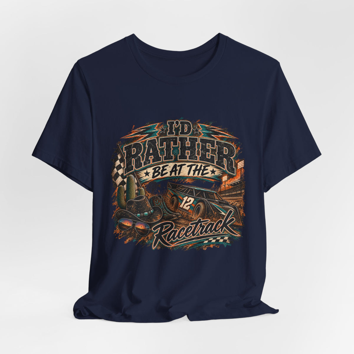 Rather be @ the track  Short Sleeve Tee
