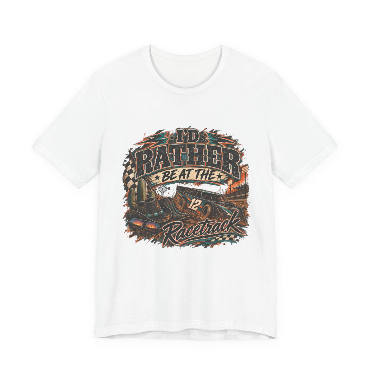 Rather be @ the track  Short Sleeve Tee