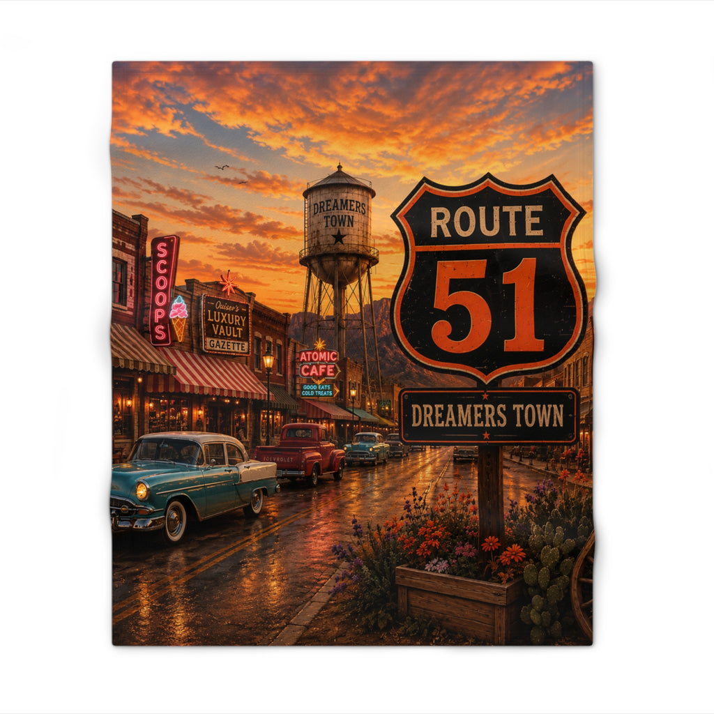 Dreamers Town Route 51 Throw Blanket