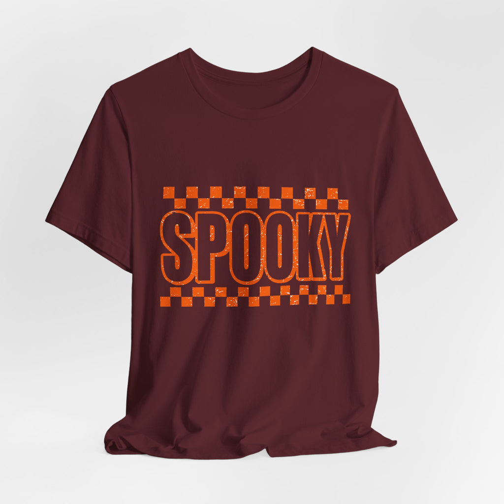 Orange checkered spooky Short Sleeve Tee