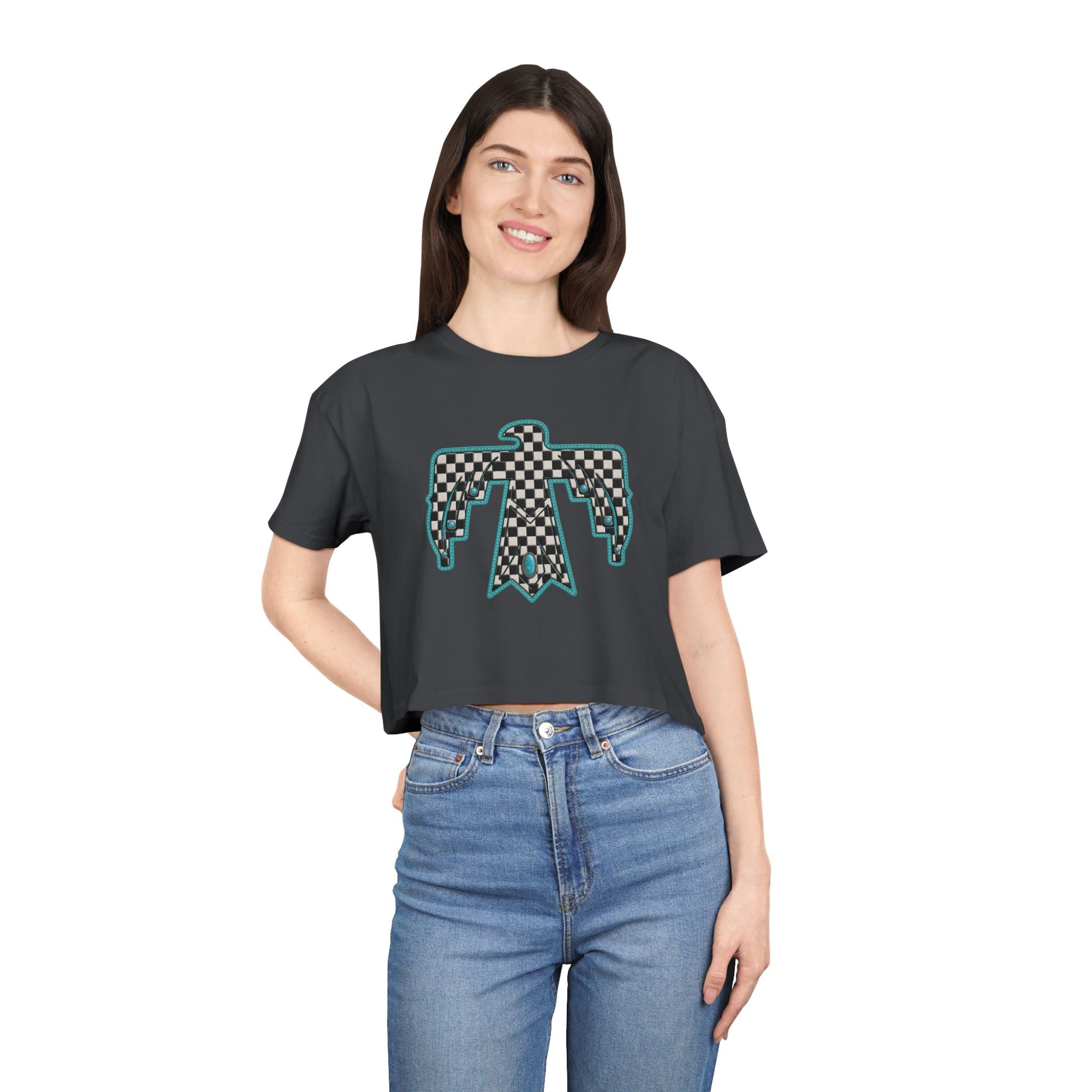 T-Bird checkered cropped T