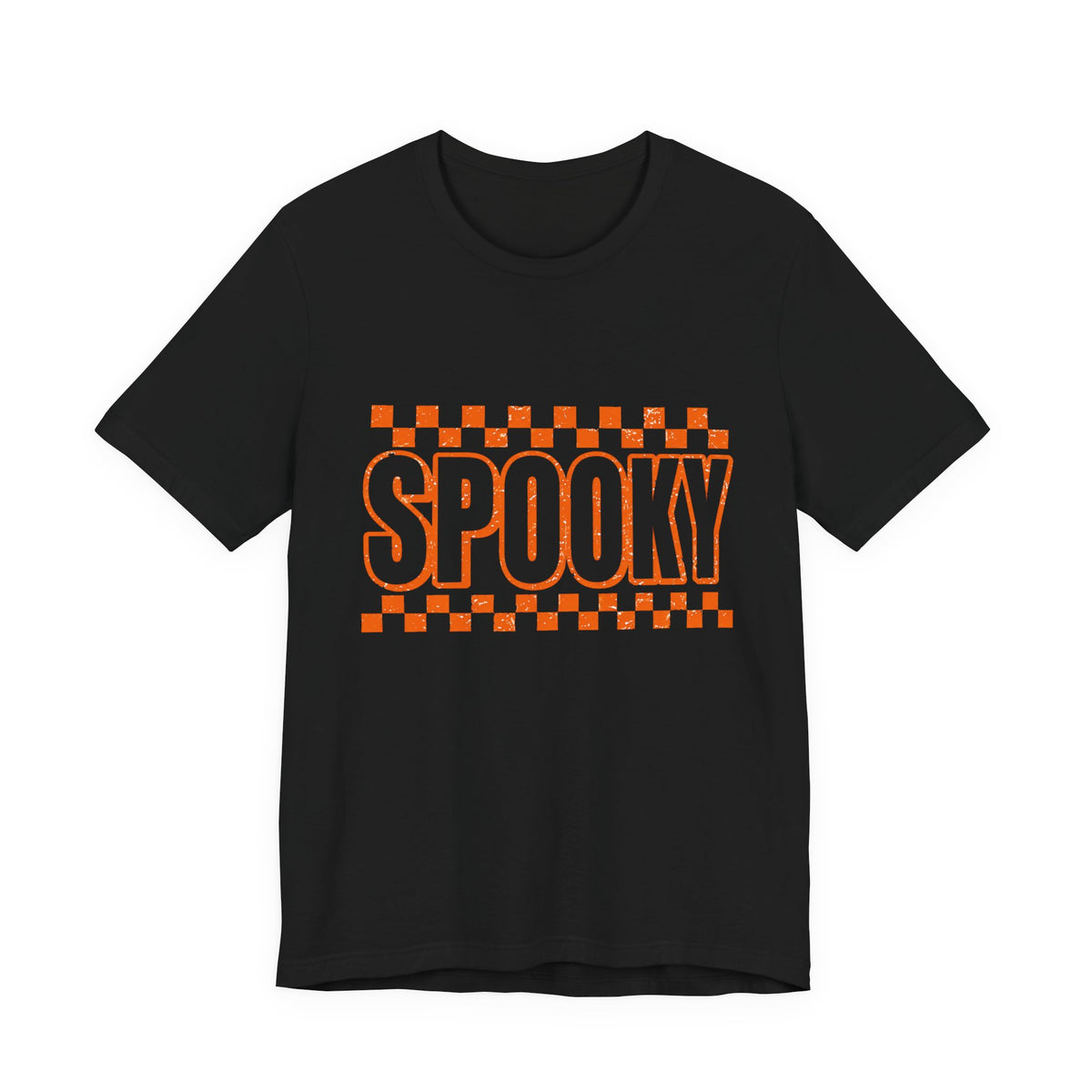 Orange checkered spooky Short Sleeve Tee