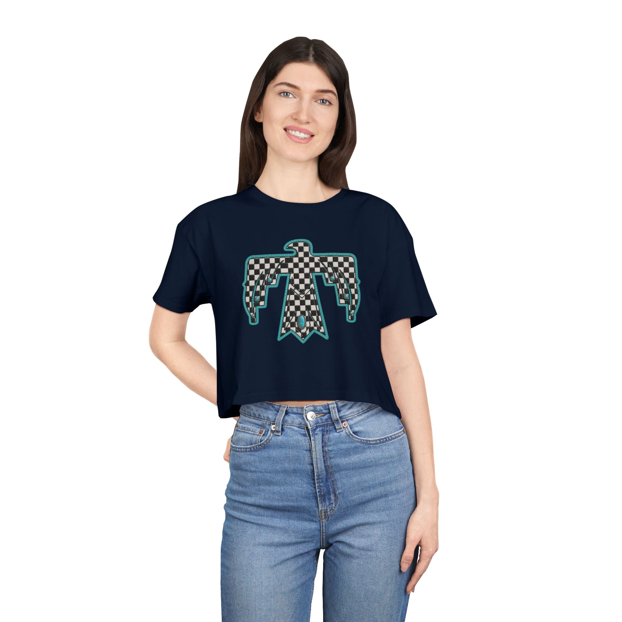 T-Bird checkered cropped T