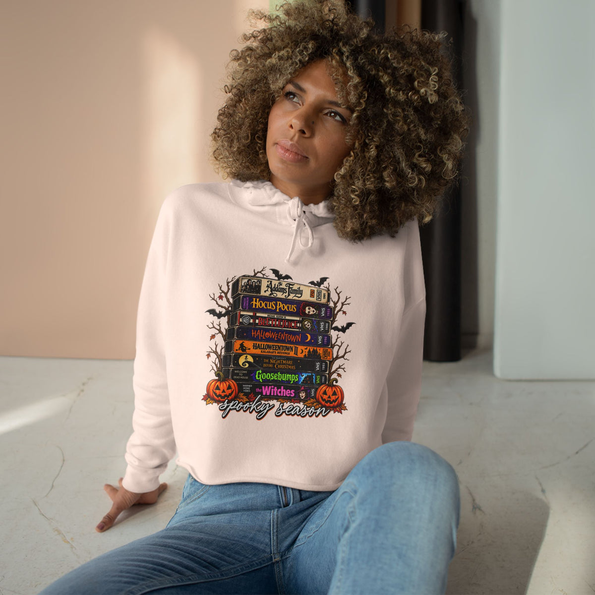 Spooky season Crop Hoodie