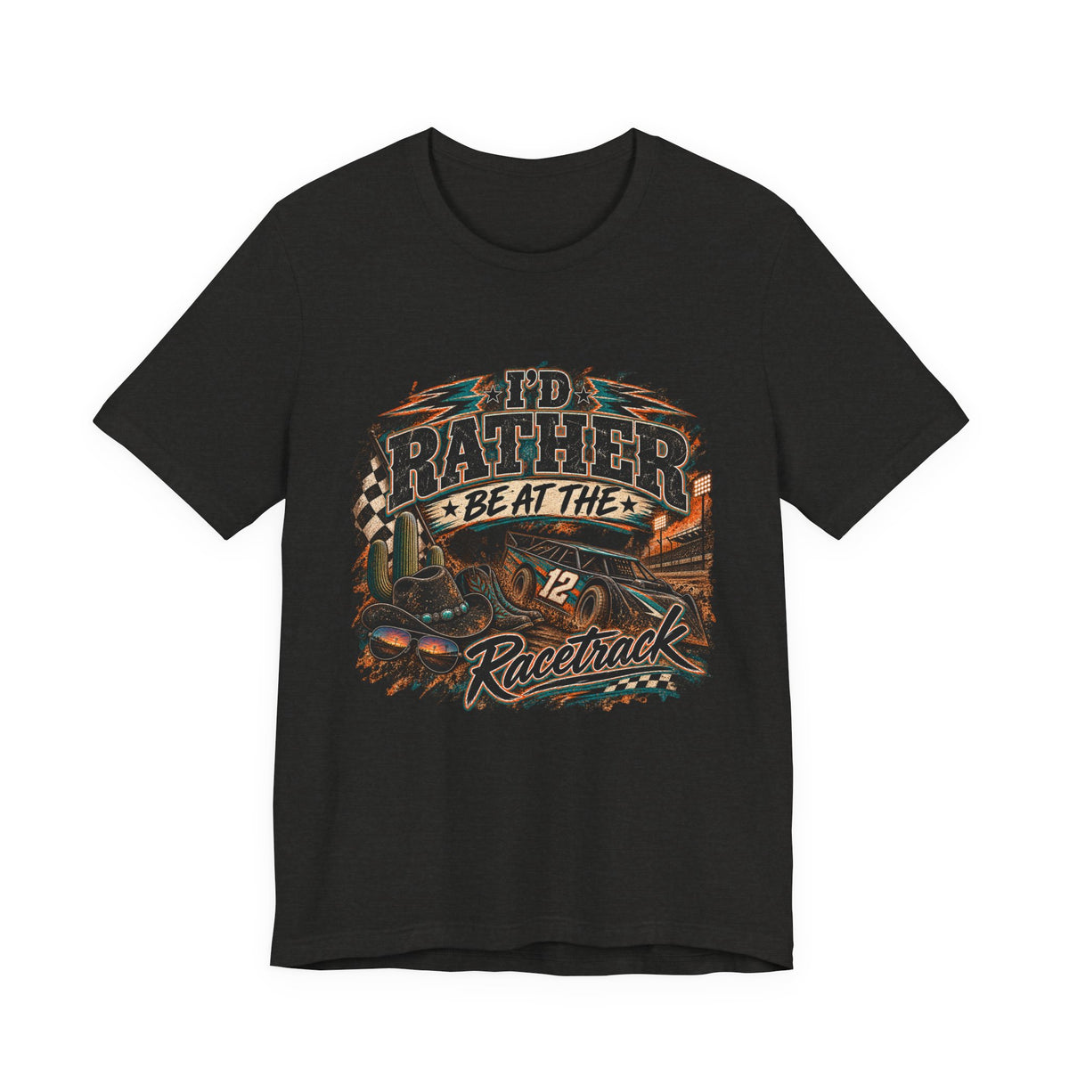 Rather be @ the track  Short Sleeve Tee
