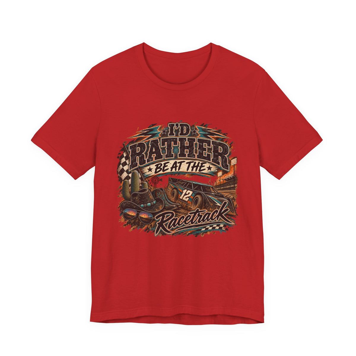 Rather be @ the track  Short Sleeve Tee