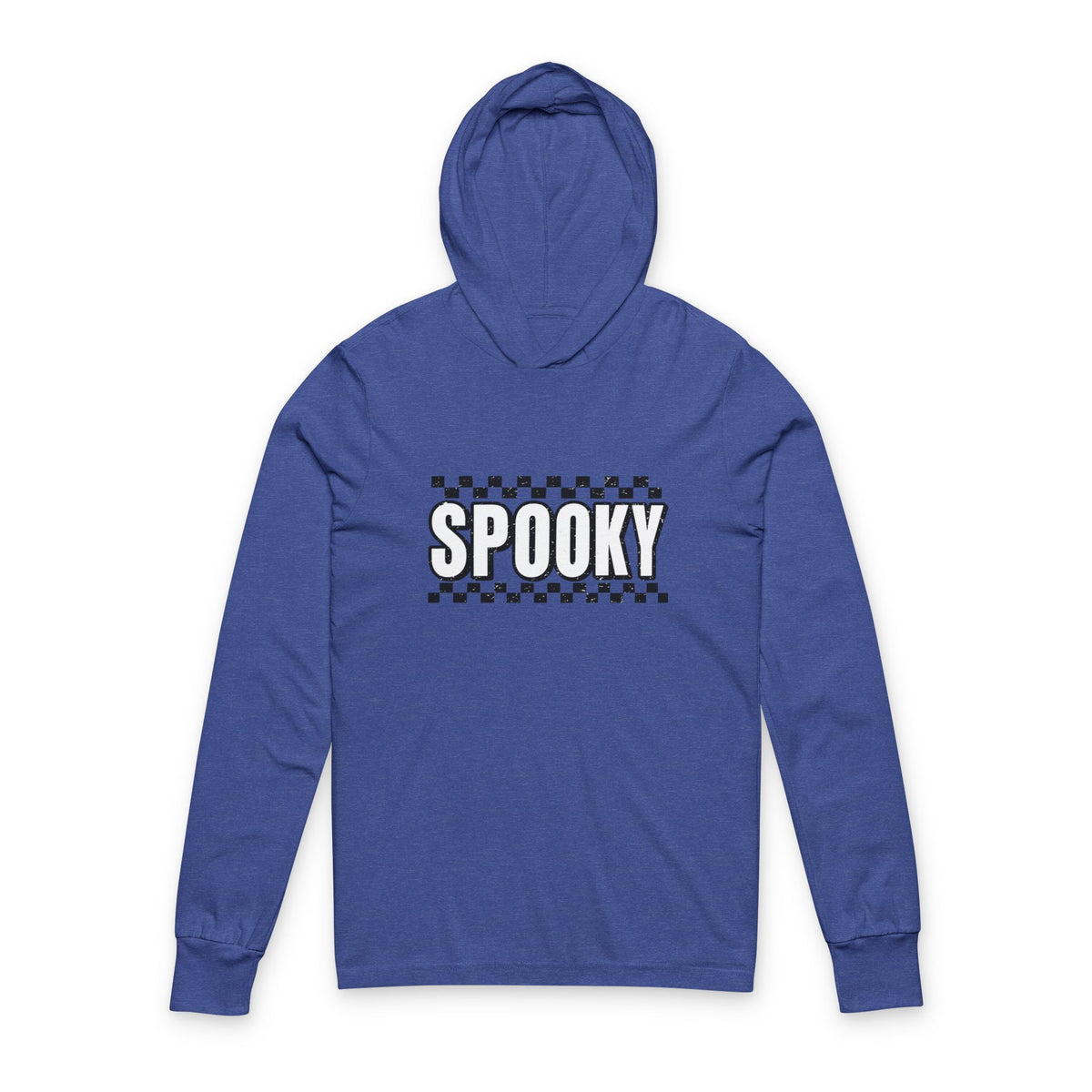 Black/white spooky Hooded Long Sleeve Tee