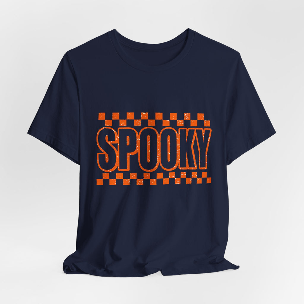 Orange checkered spooky Short Sleeve Tee