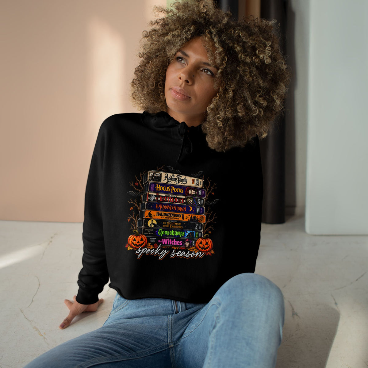 Spooky season Crop Hoodie