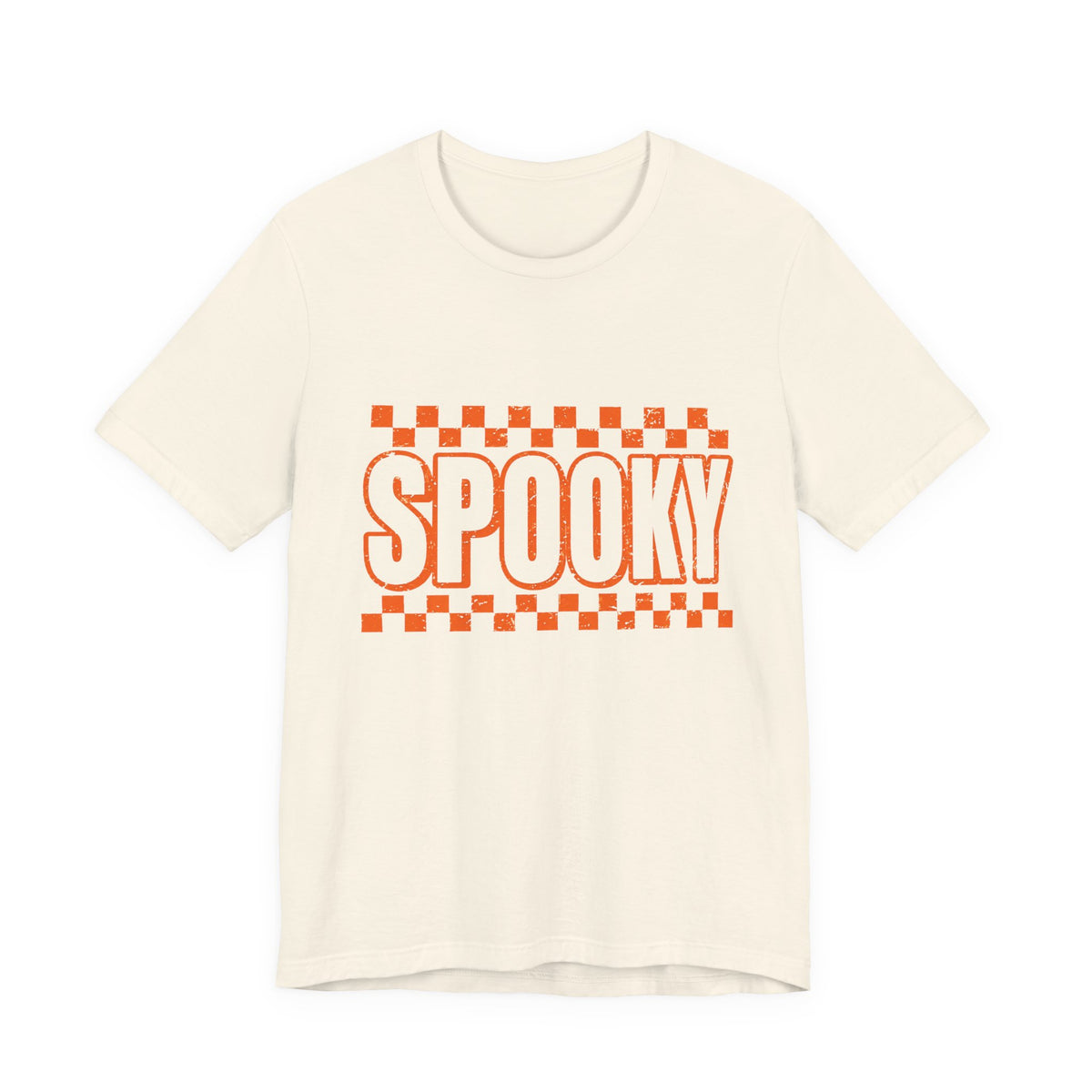 Orange checkered spooky Short Sleeve Tee
