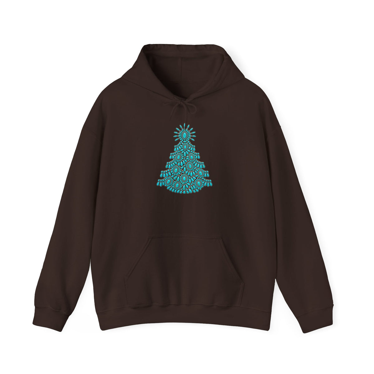 Turquoise Conch Christmas Tree Heavy Blend™ Hooded Sweatshirt
