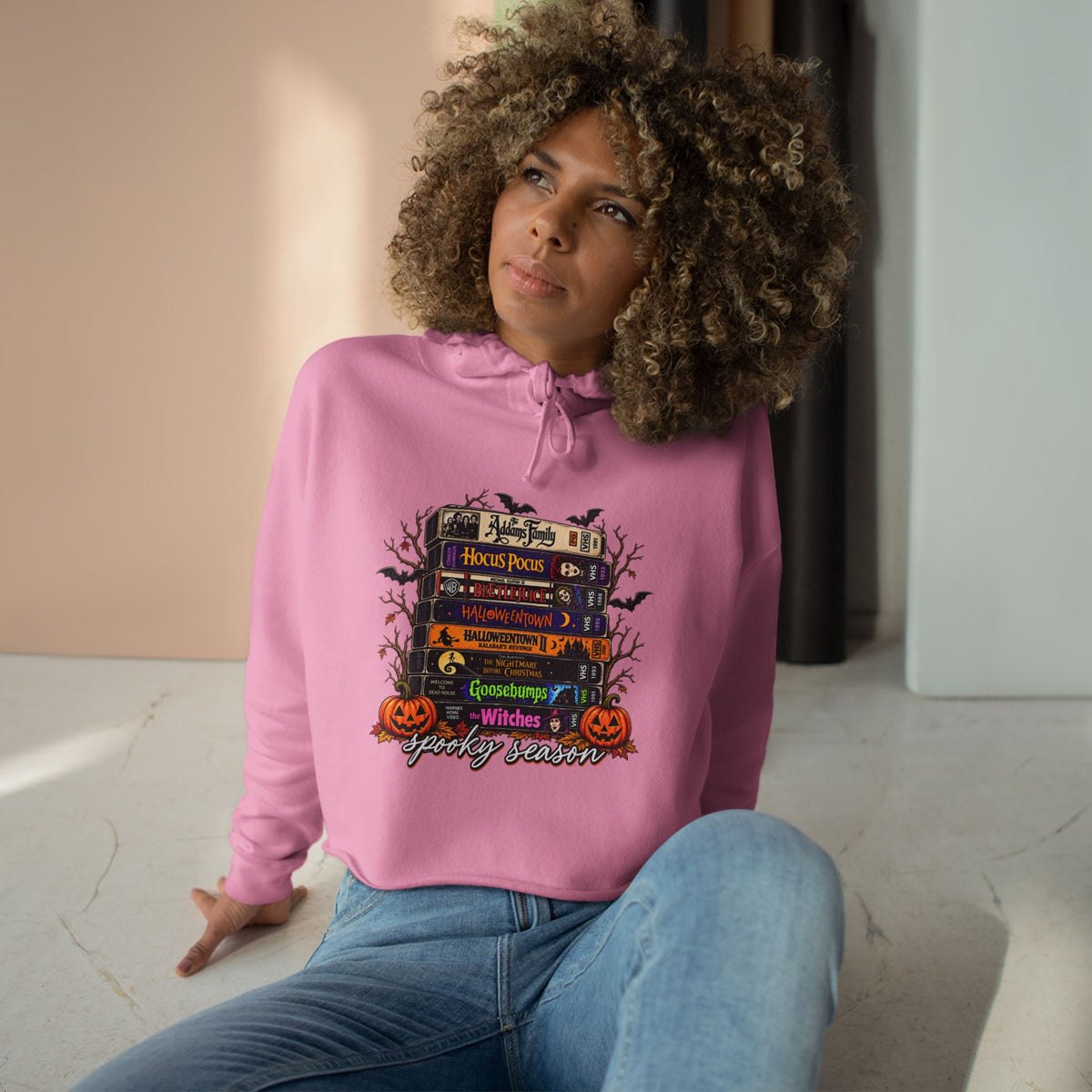 Spooky season Crop Hoodie