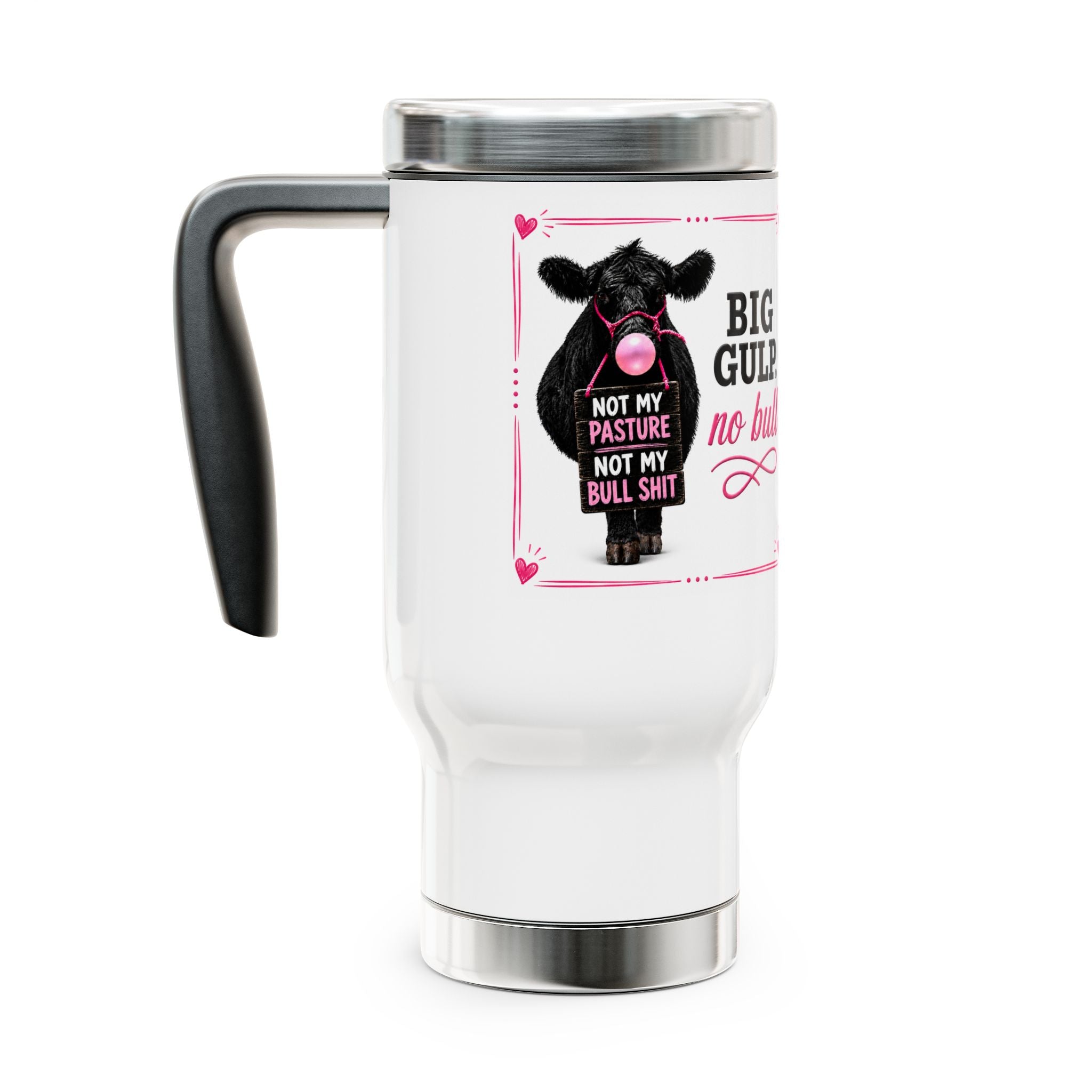Travel Mug — "Big Gulp, No Bull" Cow Travel Mug (14oz)