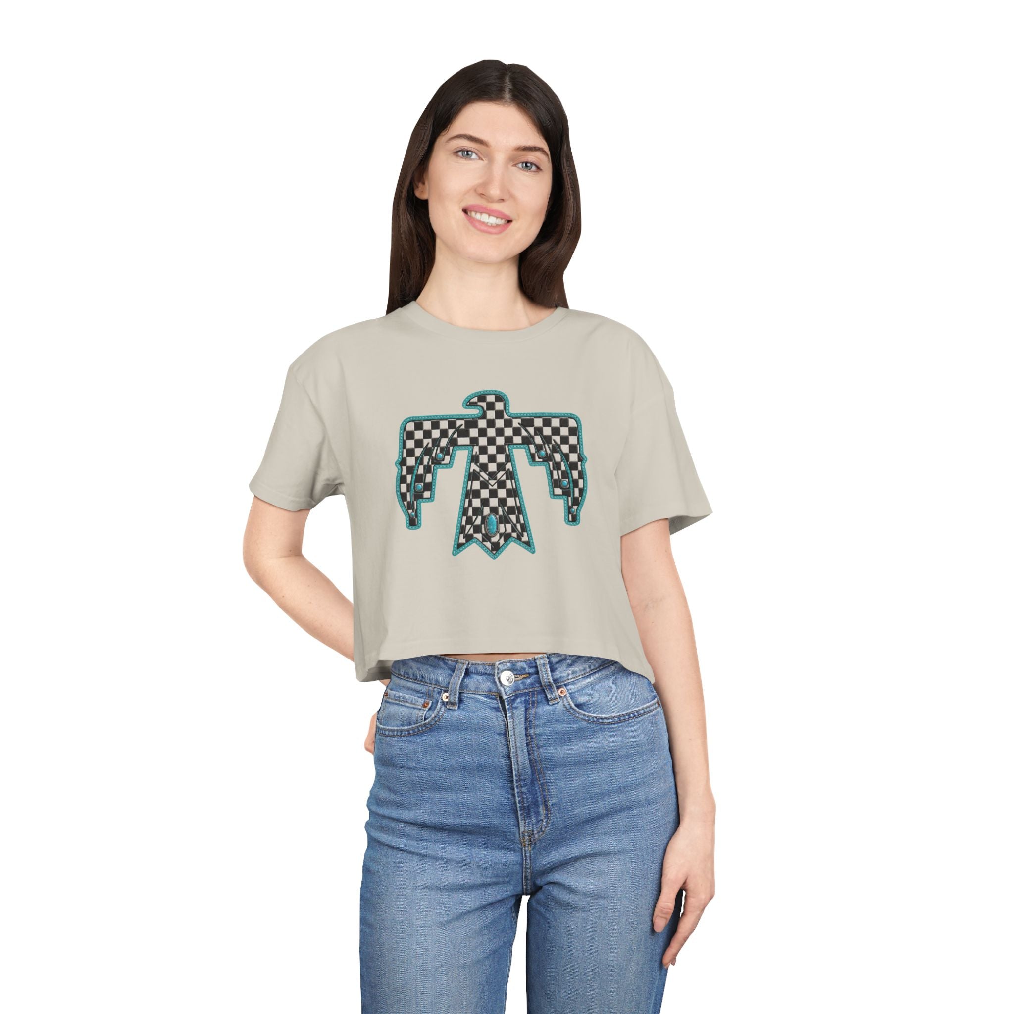 T-Bird checkered cropped T